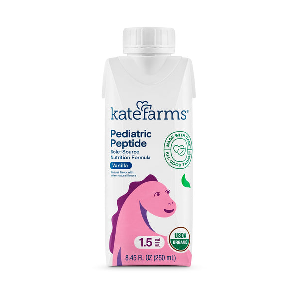 Kate Farms Pediatric Peptide 1.5 Pediatric Oral Supplement Vanilla Flavor 8.45 oz. Carton Liquid Organic Hydrolyzed Pea Protein (1105971_CS) 12/CS