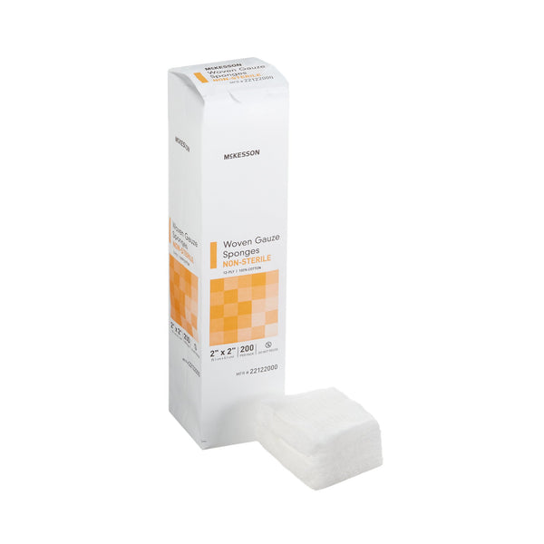 McKesson Gauze Sponge 2 X 2 Inch 12-Ply NonSterile 200 per Pack (446029_CS) 8000/CS