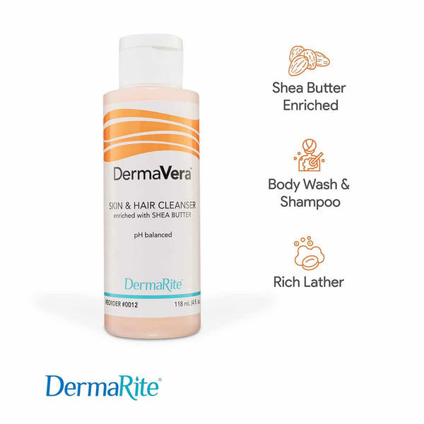 DermaVera® Shampoo and Body Wash 4 oz. Flip Top Bottle Scented (863728_EA) 1/EA