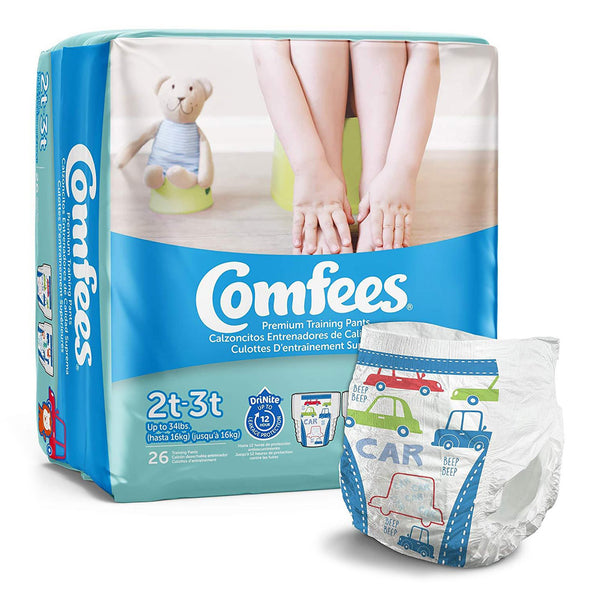 Comfees® Male Toddler Training Pants Pull On with Tear Away Seams Size 2T to 3T Disposable Moderate Absorbency (944455_BG) 26/BG
