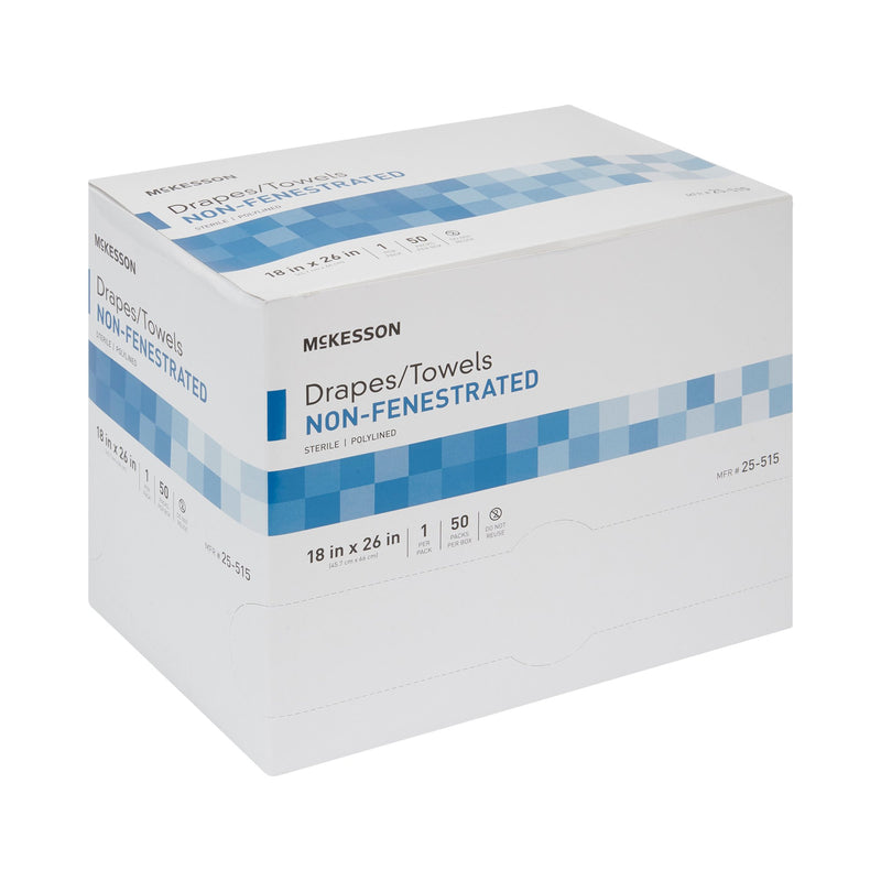 McKesson General Purpose Drape Poly Lined Towel Drape 18 W X 26 L Inch Sterile (68107_CS) 300/CS