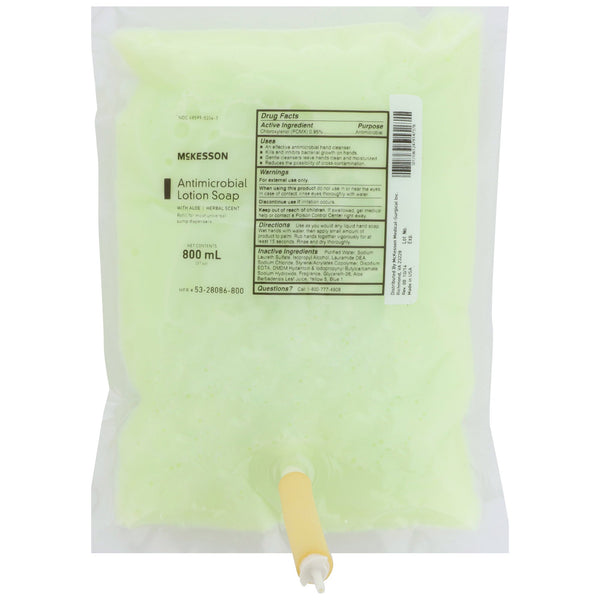 McKesson Antimicrobial Soap Lotion 800 mL Dispenser Refill Bag Herbal Scent (510349_CS) 1/CS