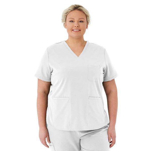 Lex AVE Women's Scrub Top, White, Size 4XL, 1/EA  (4802WHT4XL) Each