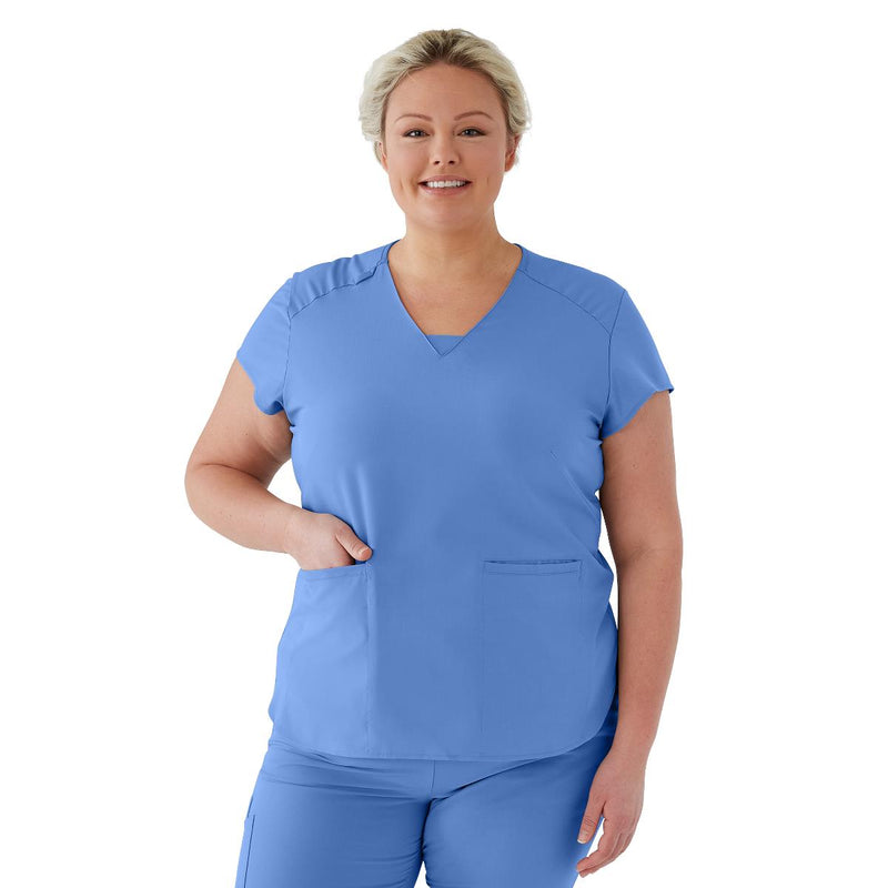 Monroe AVE Women's Scrub Top, Ceil Blue, 3XL, 1/EA  (4805CBLXXXL) Each