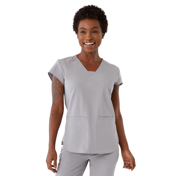 Monroe AVE Women's Scrub Top, Gray, L, 1/EA  (4805GRYL) Each