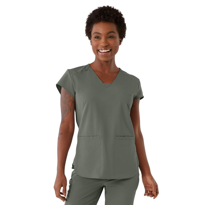 Monroe AVE Women's Scrub Top, Olive Green, XS, 1 EA (4805OLVXS) Each