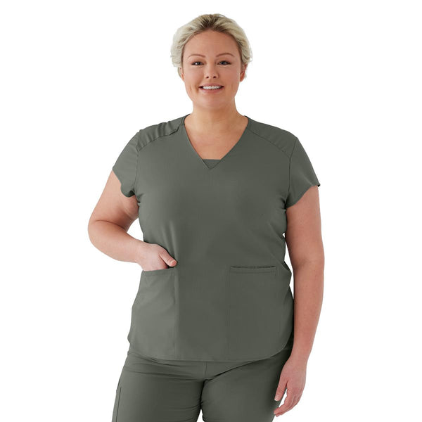 Monroe AVE Women's Scrub Top, Olive Green, 3XL, 1/EA  (4805OLVXXXL) Each