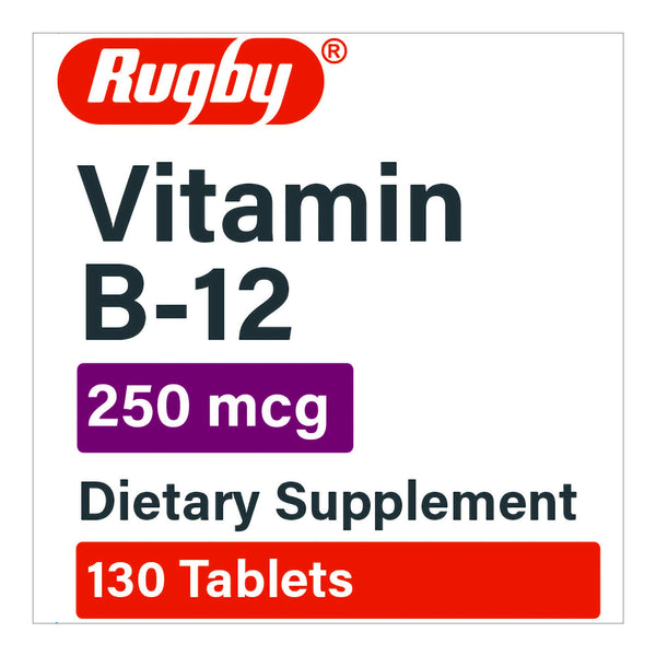Rugby Vitamin Supplement Vitamin B12 250 mcg Strength Tablet 130 per Bottle (1250671_BT) 1/BT