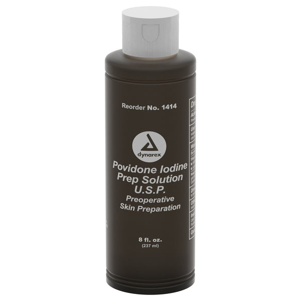 Dynarex Skin Prep Solution 8 oz. Bottle 10% Strength Povidone-Iodine NonSterile (903653_EA) 1/EA