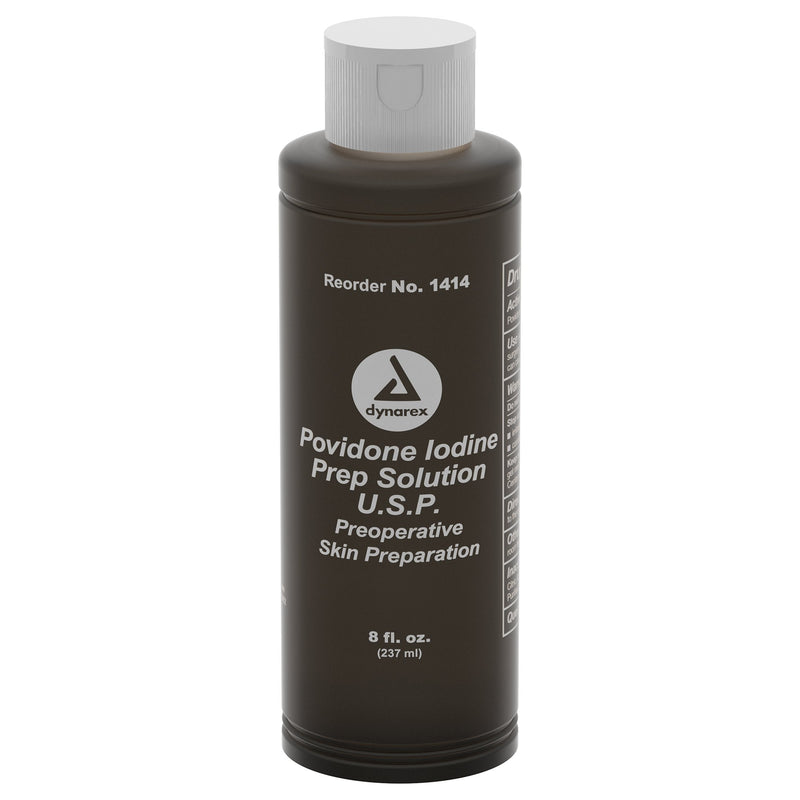 Dynarex Skin Prep Solution 8 oz. Bottle 10% Strength Povidone-Iodine NonSterile (903653_EA) 1/EA