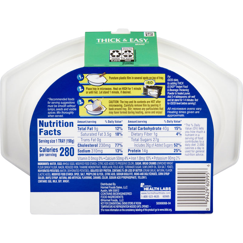 Thick & Easy® Purees Thickened Food 7 oz. Tray Maple Cinnamon French Toast Flavor Puree IDDSI Level 2 Mildly Thick (797230_CS) 7/CS