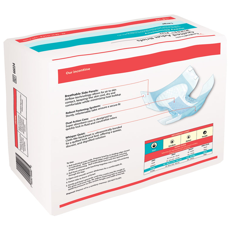 Wings™ Plus Quilted Unisex Adult Incontinence Brief Large Disposable Heavy Absorbency (864858_CS) 4/CS