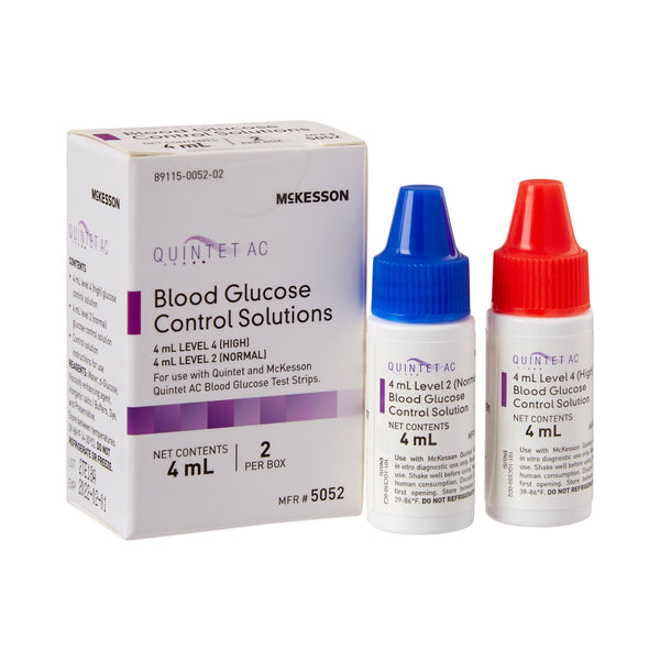 McKesson Quintet AC® Blood Glucose Control Solution 2 X 4 mL Level 2 & 4 (854634_BX) 1/BX