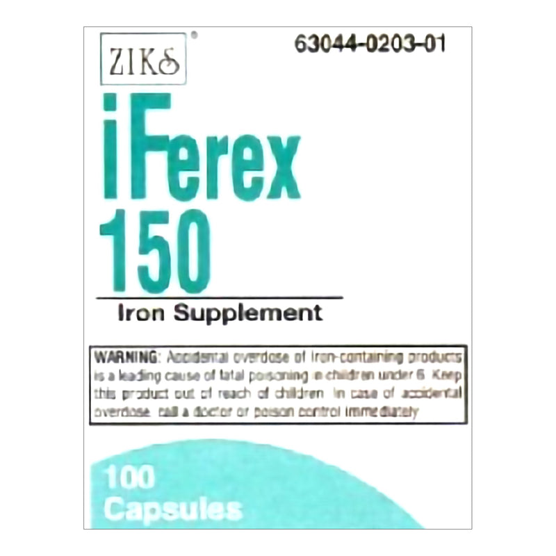 Iferex Mineral Supplement Iron 150 mg Strength Capsule 100 per Bottle (1110070_BX) 100/BX
