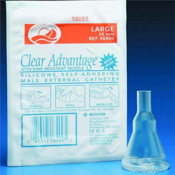 Clear Advantage® Male External Catheter Self-Adhesive Strip Silicone X-Large (205266_CS) 100/CS
