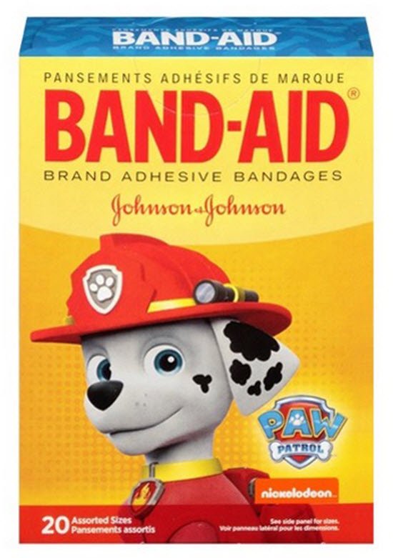 Band-Aid® Adhesive Strip 5/8 X 2-1/4 Inch / 3/4 X 3 Inch Plastic Rectangle / Round Kid Design (Paw Patrol) Sterile (995077_CS) 480/CS