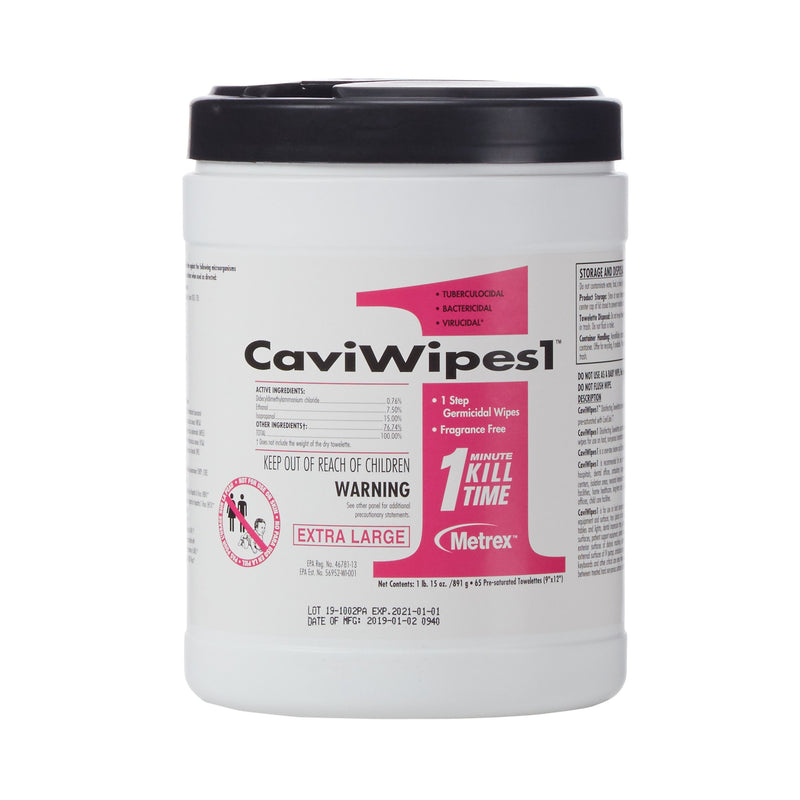 CaviWipes1™ Surface Disinfectant Premoistened Alcohol Based Manual Pull Wipe 65 Count Canister Alcohol Scent NonSterile (821776_CS) 780/CS