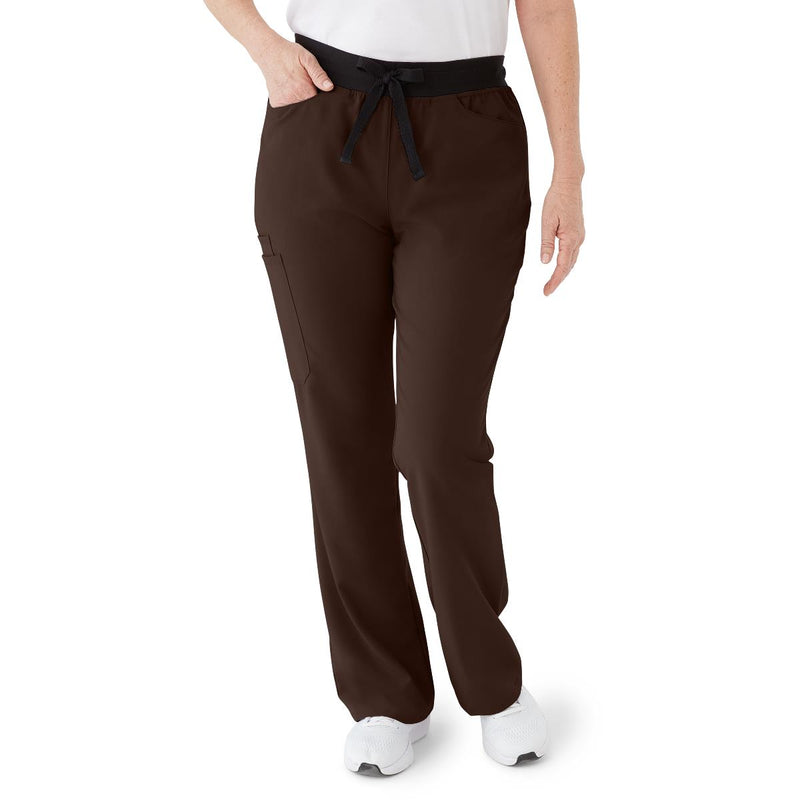 Coastal AVE Women's Modern Bootcut Scrub Pants with Cargo Pockets, Chocolate, Size 4XL, 1/EA  (4912CHC4XL) Each