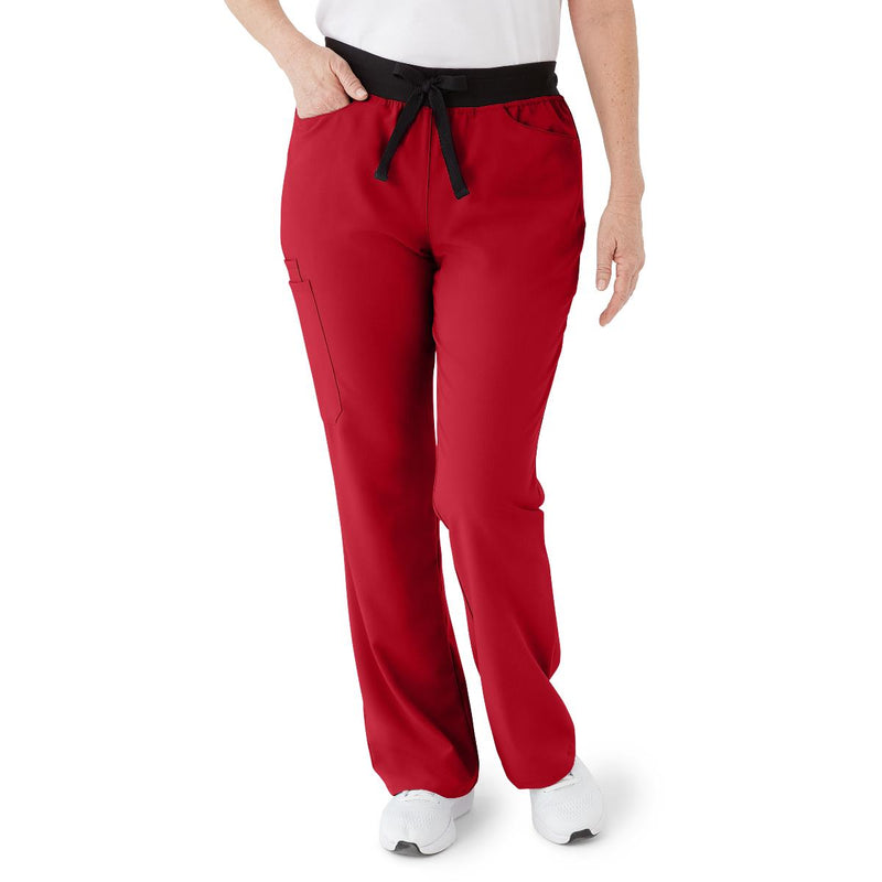 Coastal AVE Modern Bootcut 7-Pocket Women's Scrub Pant, Red, 4XL, 1/EA  (4912RED4XLP) Each