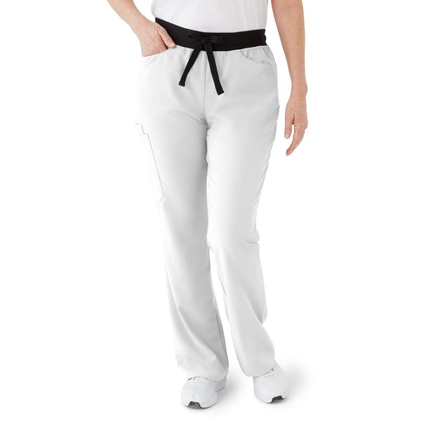 Coastal AVE Women's Modern Bootcut Scrub Pants with Cargo Pockets, White, Size 4XL, 1/EA  (4912WHT4XL) Each