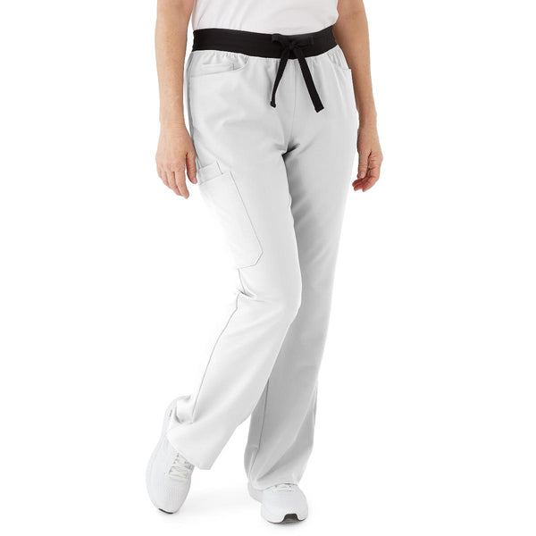 Coastal AVE Women's Modern Bootcut Scrub Pants with Cargo Pockets, White, Size L, 1/EA  (4912WHTL) Each