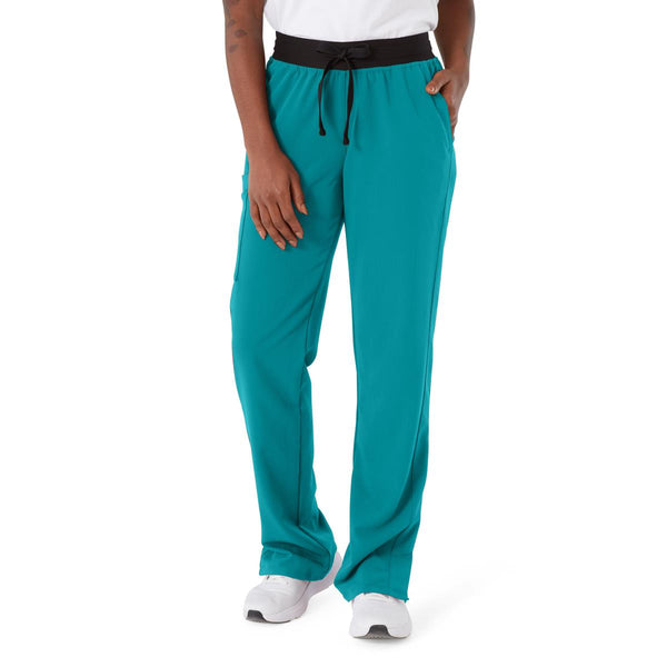 Varick AVE Women's Scrub Pants, Petite, Teal Blue, Size S, 1/EA  (4913TLBSP) Each