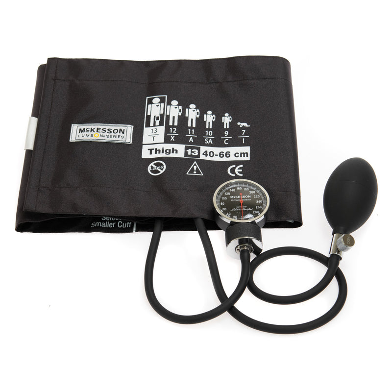 McKesson LUMEON™ Aneroid Sphygmomanometer Unit Thigh Cuff Nylon Cuff 40 - 66 cm Pocket Aneroid (804069_CS) 12/CS