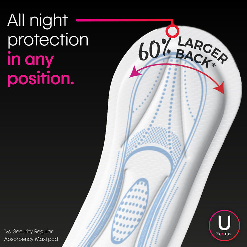 U by Kotex® Security Feminine Pad Maxi / Overnight Heavy Absorbency (971266_CS) 8/CS