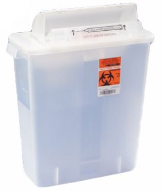 SharpStar™ In-Room™ Sharps Container Translucent 16-1/2 H X 13-3/4 W X 6 D Inch Horizontal Entry 3 Gallon (277085_CS) 10/CS