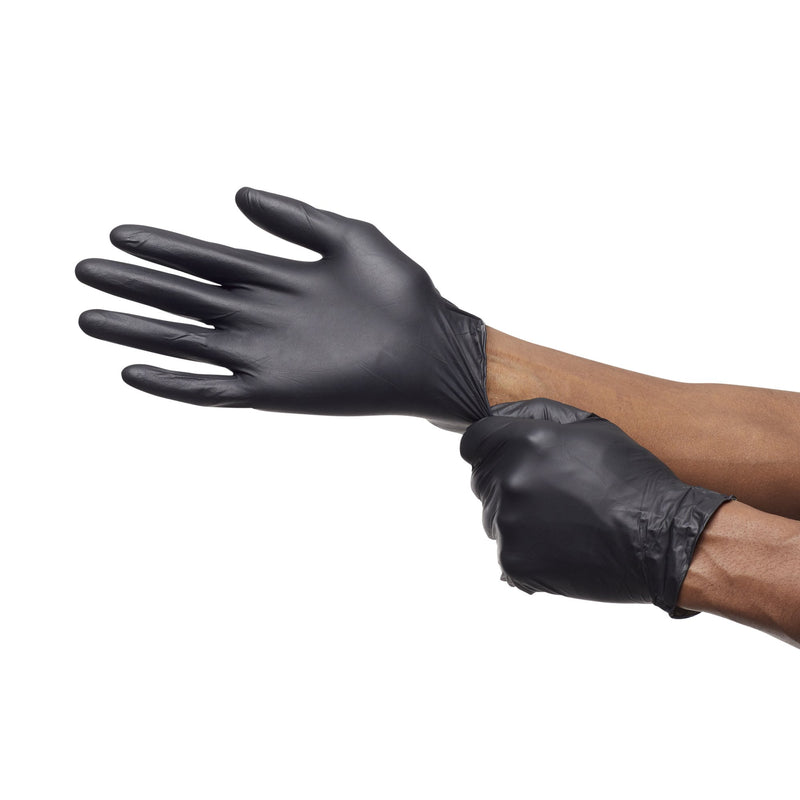 MICROFLEX® MidKnight™ Exam Glove X-Large NonSterile Nitrile Standard Cuff Length Fully Textured Black Fentanyl Tested (667878_CS) 10/CS
