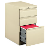 HON® Brigade Mobile Pedestal with Pencil Tray Insert Left/Right, 3-Drawers: Box/Box/File, Letter, Putty, 15" x 22.88" x 28" (HON33723RL)