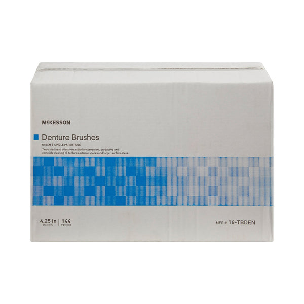 McKesson Denture Brush 2-Sided Bristle Green (472578_BX) 144/BX