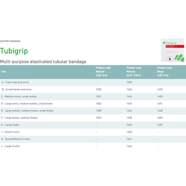 Tubigrip® Elastic Tubular Support Bandage 2-1/2 Inch X 11 Yard Small Hand / Arm Pull On Natural NonSterile Size B Standard Compression (683709_EA) 1/EA