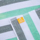 Hospeco® Cabo Cabana Chaise Cover 30x85 Grey/Green, Pack of 2 (CC-CABOCABANA-GY/GR) Pack of 2