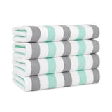 Hospeco® Cabo Cabana Beach Towel 30x70 Grey/Green, 24/Case (HOSCABOCABANA-GY-GR-CS) Case of 24