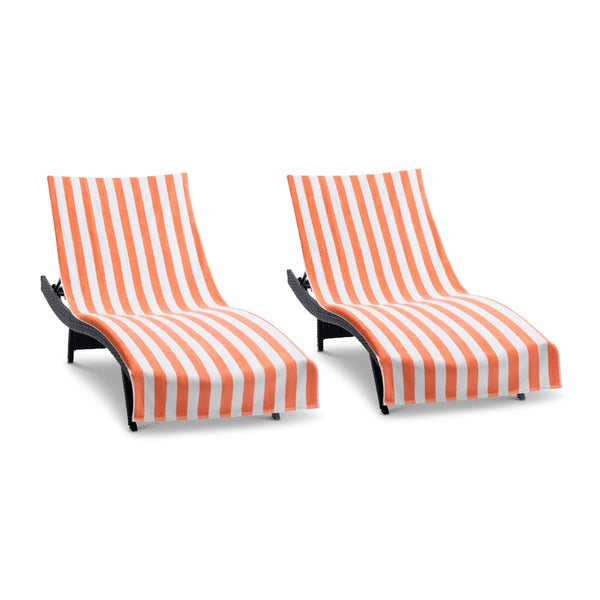 Arkwright Home California Cabana Chaise Cover 30x85 Coral (2/Pack) (P-CC-CABANA-CO) 2/PK