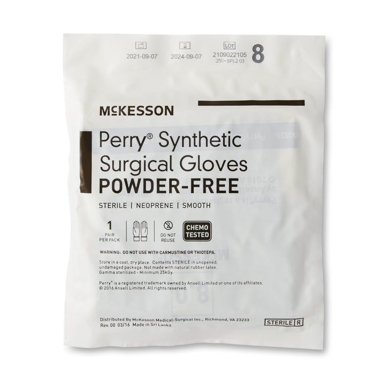 McKesson Perry® Performance Plus Surgical Glove Size 8 Sterile Polychloroprene Standard Cuff Length Smooth Dark Green Chemo Tested (1044740_BX) 50/BX