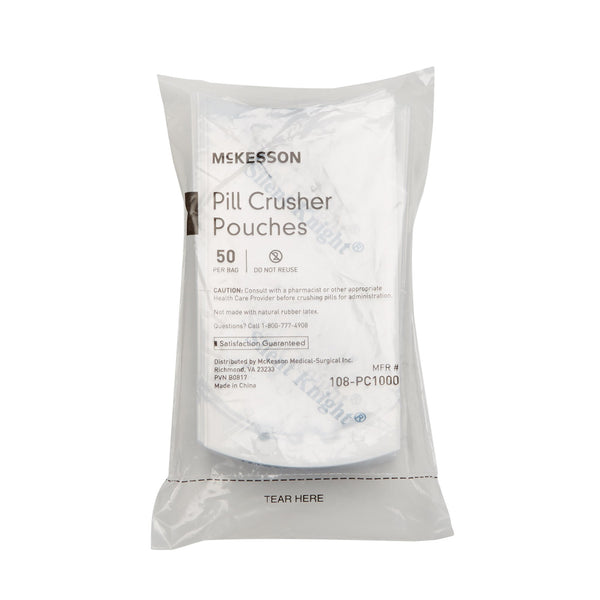 McKesson Silent Knight® Pill Crusher Pouch 2 X 4-1/2 Inch, Clear, Plastic (1019769_CS) 160/CS
