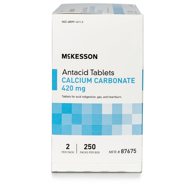 McKesson Brand Antacid 420 mg Strength Tablet 250 Packets per Box, 2 Tablets per Packet (1111738_CS) 3000/CS