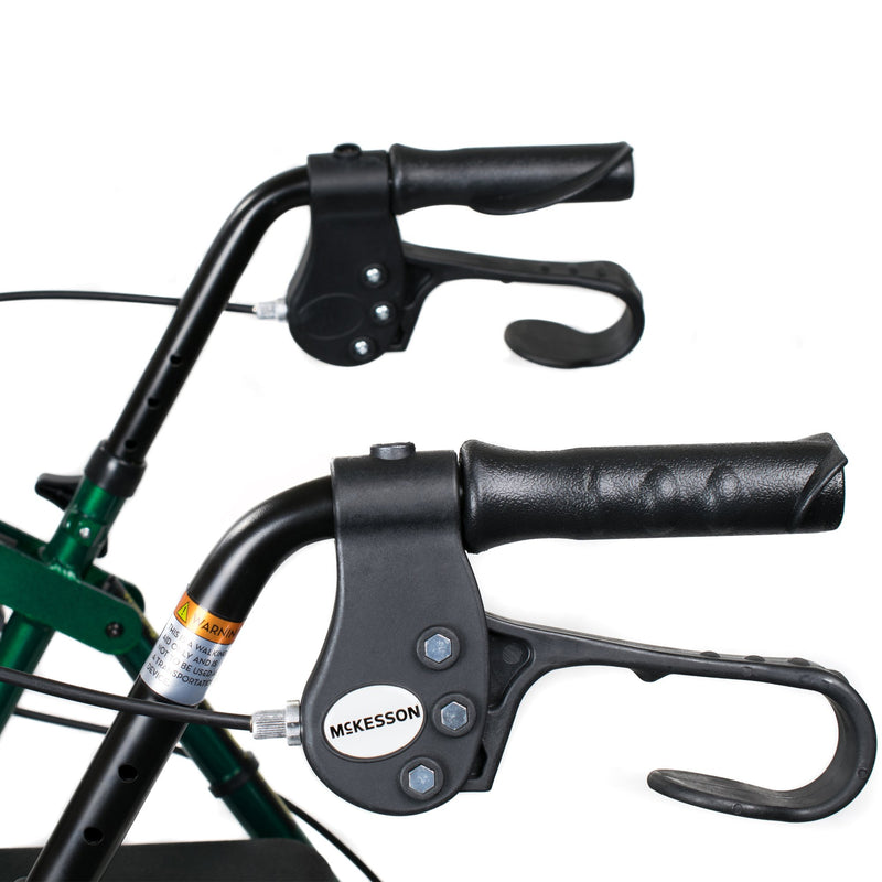 McKesson 4 Wheel Rollator Green Adjustable Height / Folding Aluminum Frame (1065265_EA) 1/EA