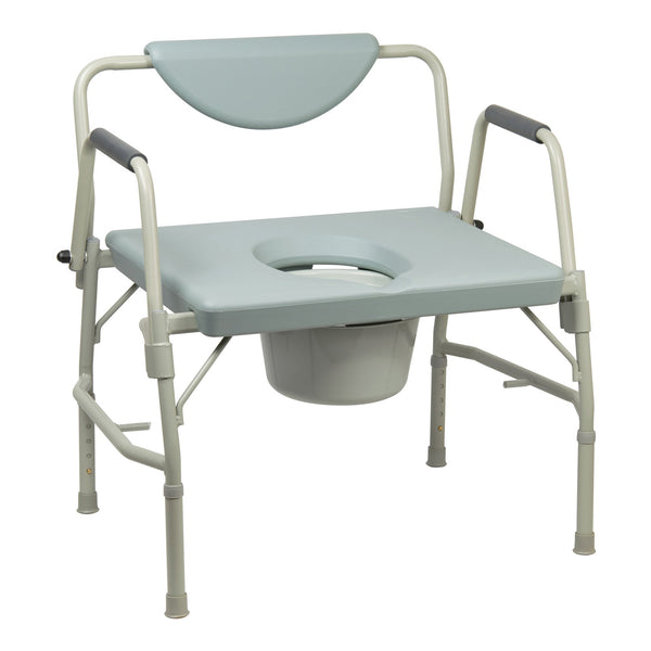 McKesson Commode Chair Drop Arms Steel Frame Padded Backrest 23-1/4 Inch Seat Width 1000 lbs. Weight Capacity (1065226_EA) 1/EA