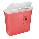 SharpStar™ In-Room™ Sharps Container Translucent Red Base 12-1/2 H X 5-1/2 D X 10-3/4 W Inch Horizontal Entry 1.25 Gallon (344297_EA) 1/EA
