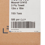 McKesson Procedure Towel 13 W X 18 L Inch White / Blue Cartoon Toes NonSterile (1069101_CS) 500/CS