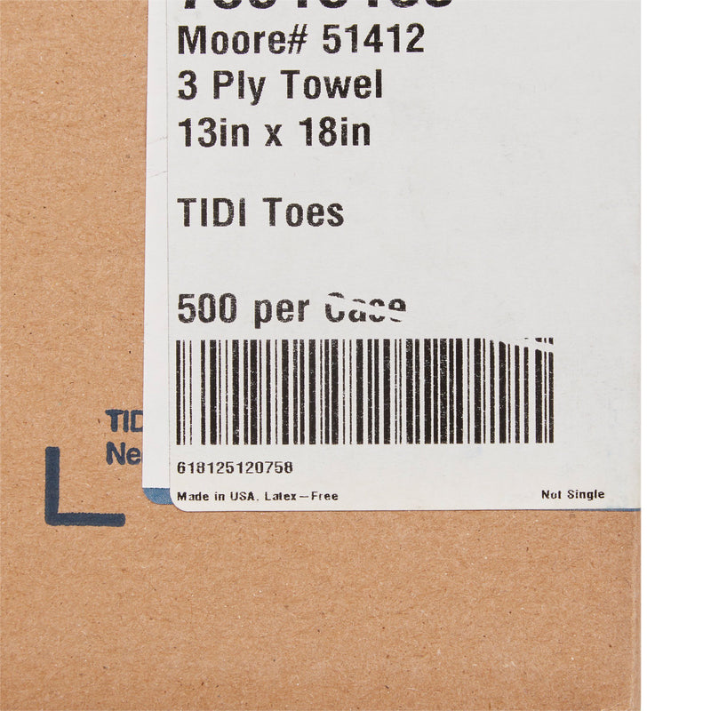 McKesson Procedure Towel 13 W X 18 L Inch White / Blue Cartoon Toes NonSterile (1069101_CS) 500/CS