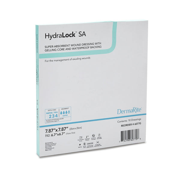 HydraLock™ SA Super Absorbent Dressing 7.87 X 7.87 Inch Square (1154027_EA) 1/EA