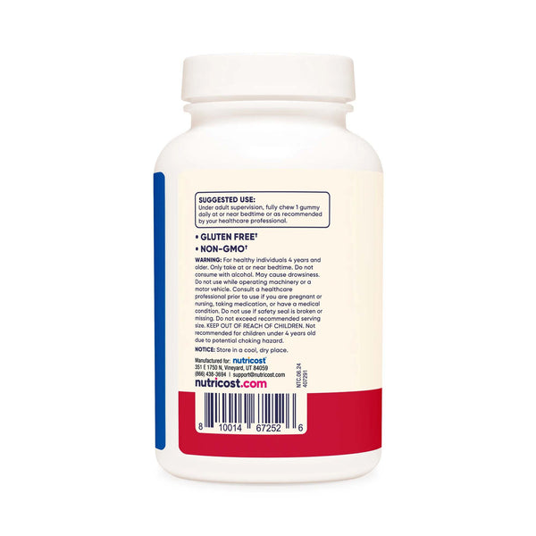 nutricost® Dietary Supplement Melatonin 1 mg Strength Gummy 120 Per Bottle (1270273_BT) 1/BT