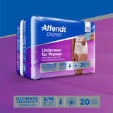 Attends® Discreet Female Adult Absorbent Underwear Pull On with Tear Away Seams Medium Disposable Heavy Absorbency (1039110_BG) 20/BG