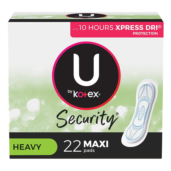 U by Kotex® Security Feminine Pad Maxi Super Absorbency (988496_PK) 22/PK