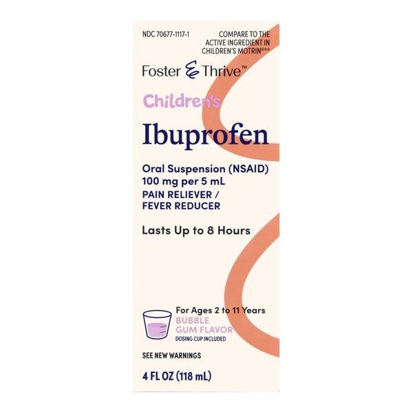 Foster & Thrive™ Children's Pain Relief 100 mg / 5 mL Strength Ibuprofen Oral Suspension 4 oz. (1238932_BT) 1/BT