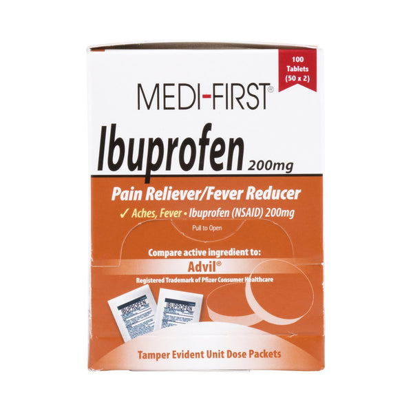 Medique Products Pain Relief 200 mg Strength Ibuprofen Tablet 100 per Box (1131555_BX) 1/BX